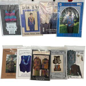 Lot Of 9 Sewing Patterns Vests Quilting Artsy Country Creative Fashion‎ Vtg 90's